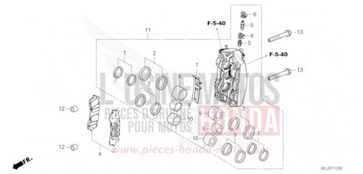 RIGHT FRONT BRAKE CALIPER GL1800BDR de 2024